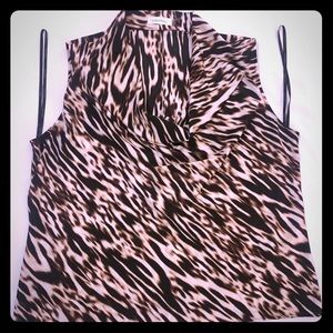 Career blouse by Calvin Klein XL in tans and brown